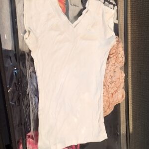 Urban Outfitters White V-Neck Tee